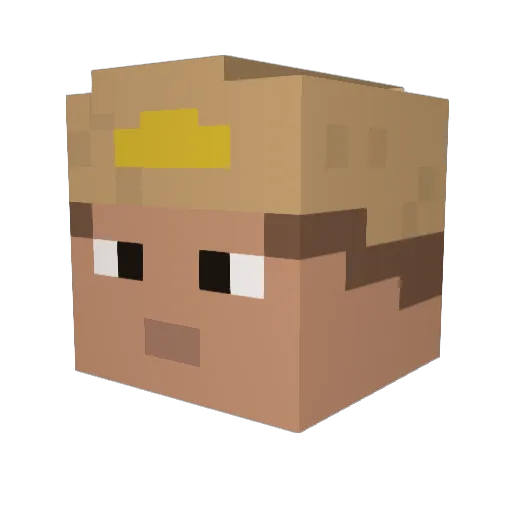Fala345 Minecraft avatar head, 3D render