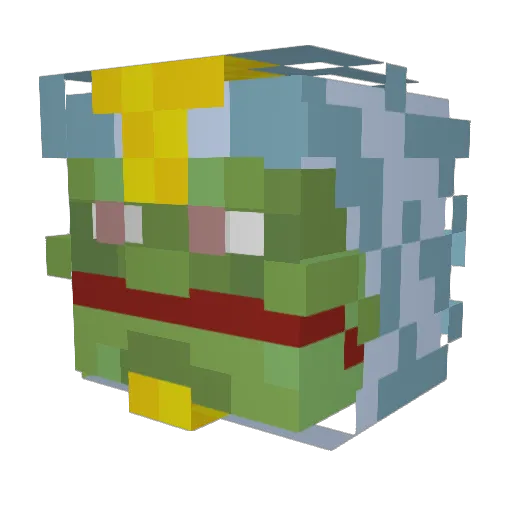 Falangrater Minecraft avatar head, 3D render