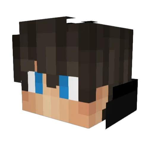 Falcenx Minecraft avatar head, 3D render