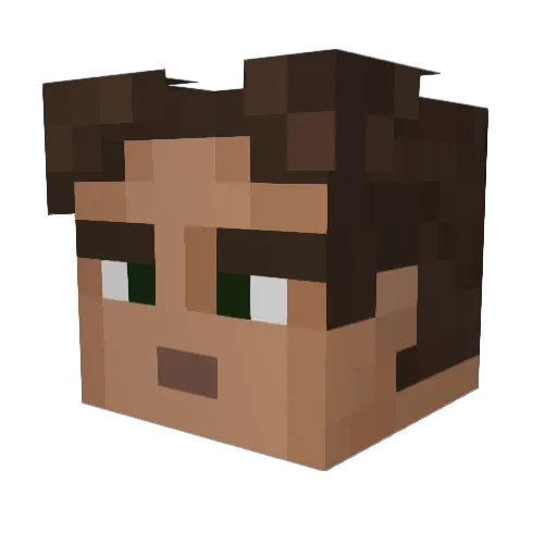 Falchy Minecraft avatar head, 3D render