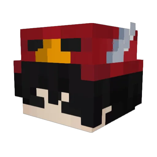 Falconu Minecraft avatar head, 3D render