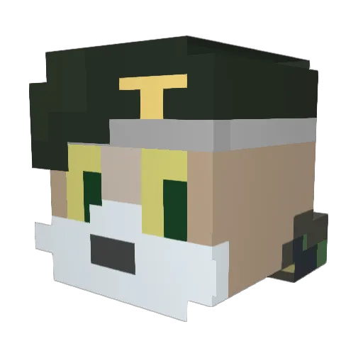 Falhass Minecraft avatar head, 3D render