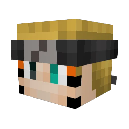 FallOutHit01 Minecraft avatar head, 3D render