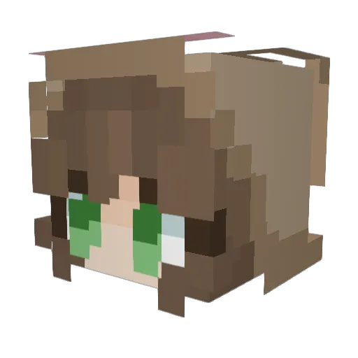 Fallannis Minecraft avatar head, 3D render