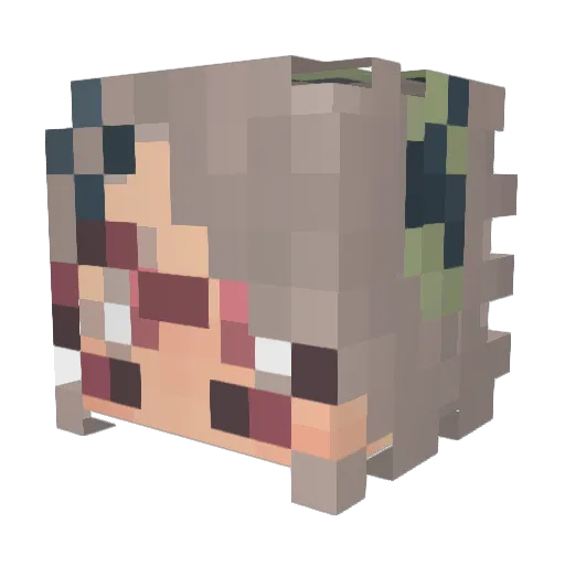 FallenArk_ Minecraft avatar head, 3D render