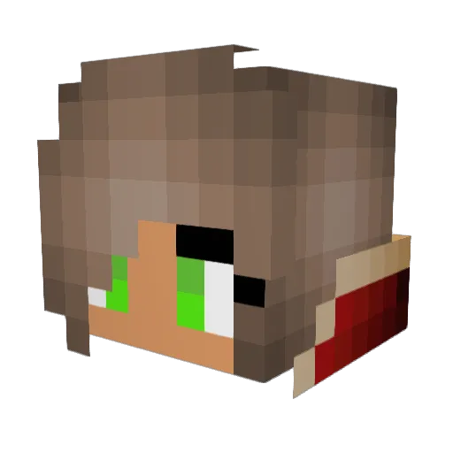 FallenCrystal Minecraft avatar head, 3D render