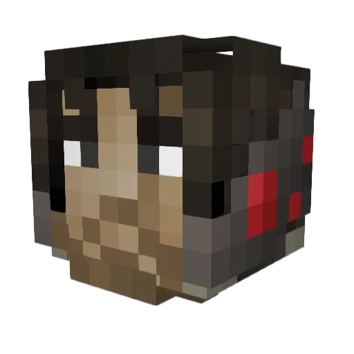 FallenIncursio Minecraft avatar head, 3D render