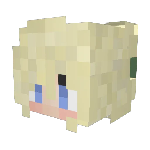 Fallenminx Minecraft avatar head, 3D render