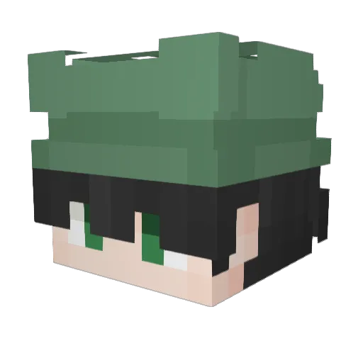 Fallenngl Minecraft avatar head, 3D render