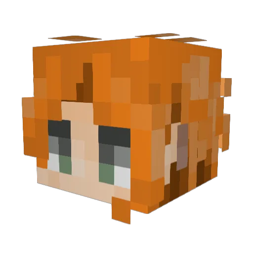 FallingLeft Minecraft avatar head, 3D render