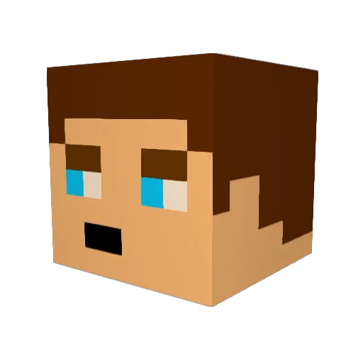 Fallu Minecraft avatar head, 3D render