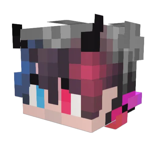 Falra Minecraft avatar head, 3D render