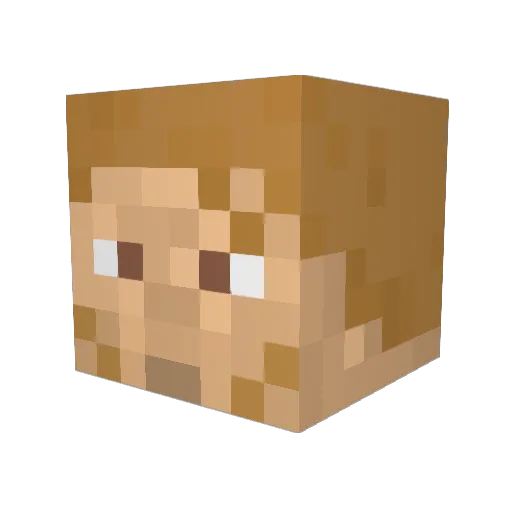 FalseTeethCyborg Minecraft avatar head, 3D render