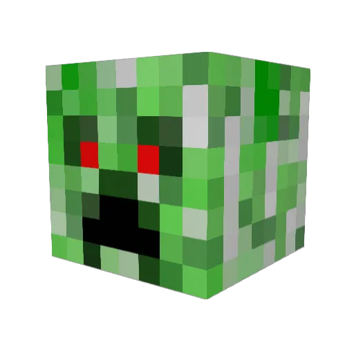 Falsus_ Minecraft avatar head, 3D render