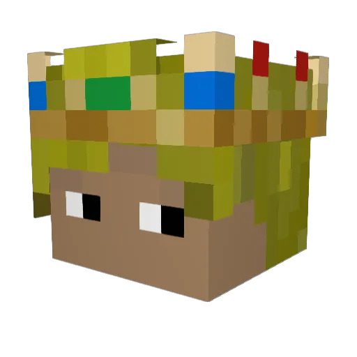 Faluun Minecraft avatar head, 3D render