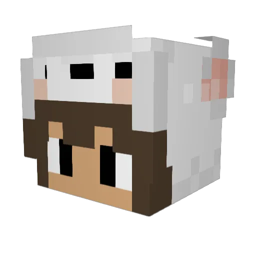 Falziou Minecraft avatar head, 3D render