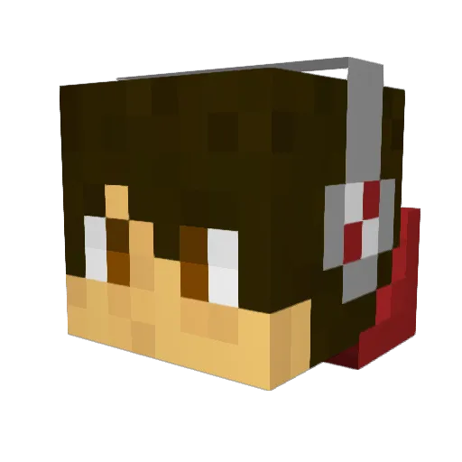 Famicomer Minecraft avatar head, 3D render