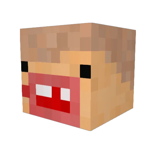 FamzFake Minecraft avatar head, 3D render