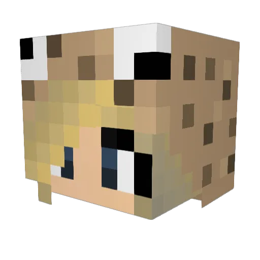 FanSweetyLuliGlo Minecraft avatar head, 3D render