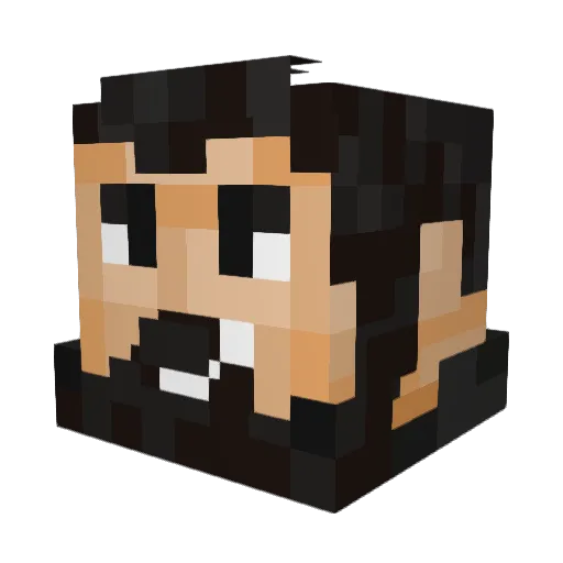 Fan_2_Furry Minecraft avatar head, 3D render