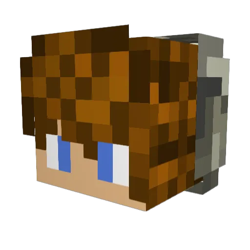 FanakGames_ Minecraft avatar head, 3D render