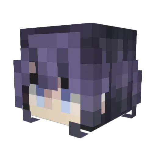 Fanashe Minecraft avatar head, 3D render