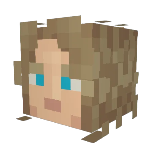 Fanchico Minecraft avatar head, 3D render