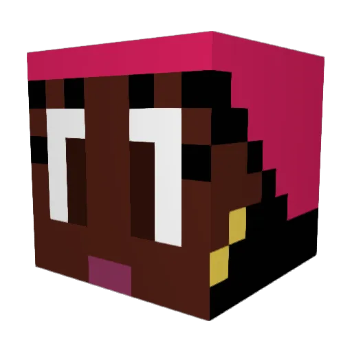 FancyLlama Minecraft avatar head, 3D render