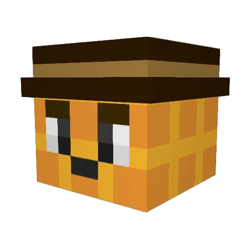 FancyWaffleman Minecraft avatar head, 3D render