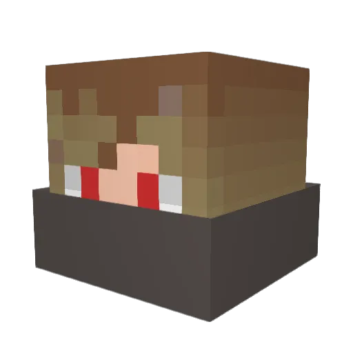 Fancyflexible Minecraft avatar head, 3D render