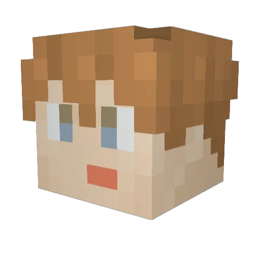 Fanczy Minecraft avatar head, 3D render