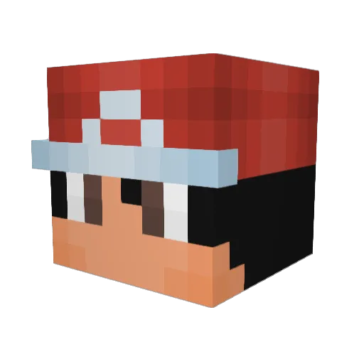 Fandas Minecraft avatar head, 3D render