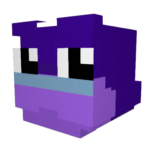 Fanderino Minecraft avatar head, 3D render