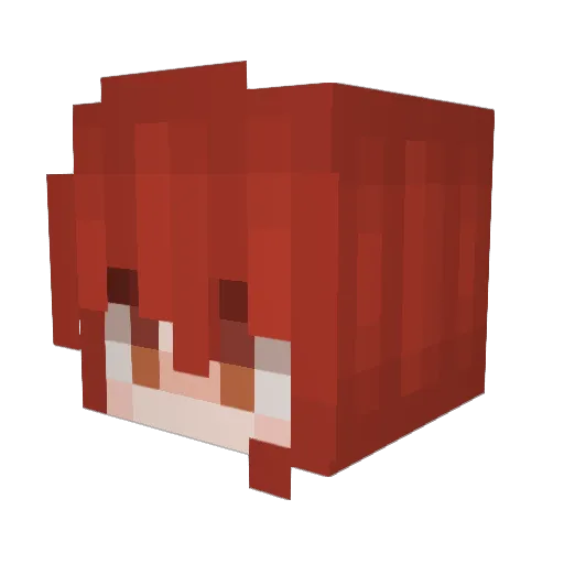 Fangian Minecraft avatar head, 3D render