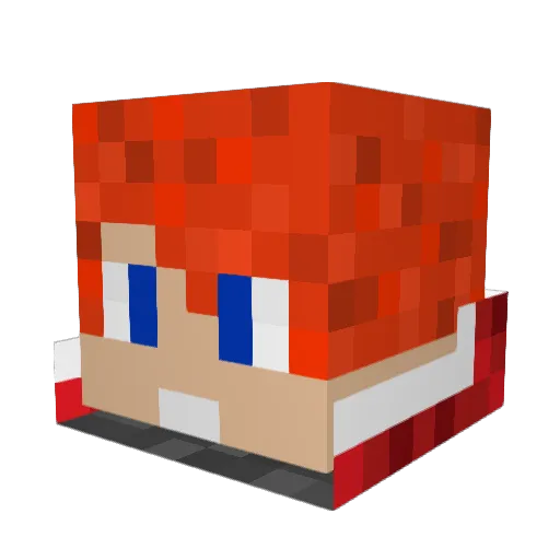 FangirlBallerina Minecraft avatar head, 3D render