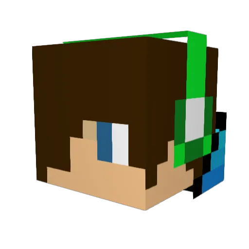 Fanglos Minecraft avatar head, 3D render