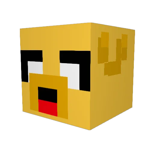 Fangon Minecraft avatar head, 3D render
