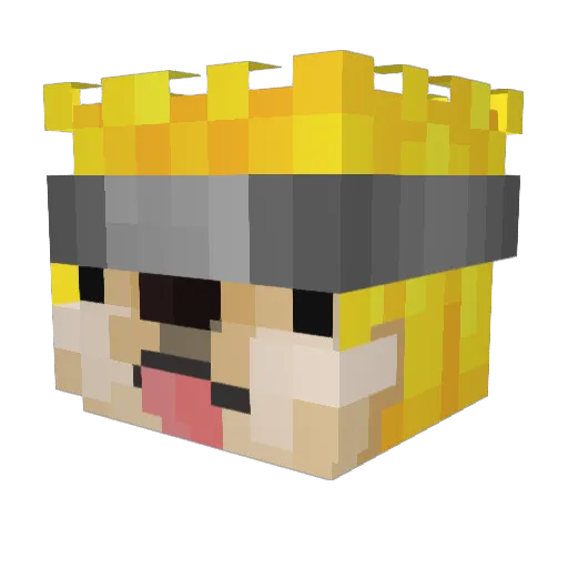 Fangwolfburst Minecraft avatar head, 3D render