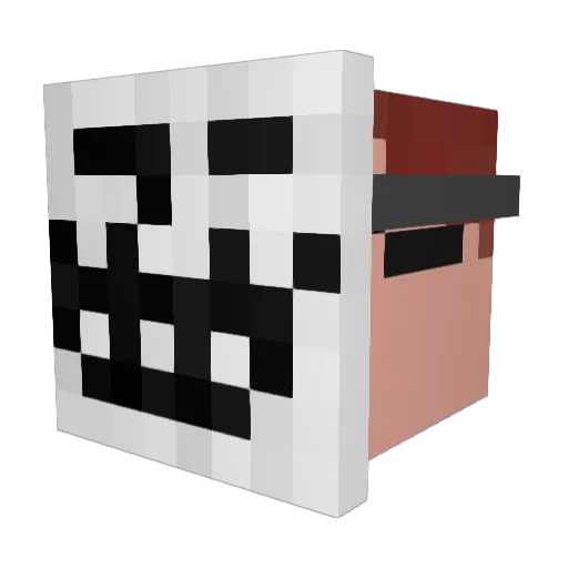 Fankuu Minecraft avatar head, 3D render