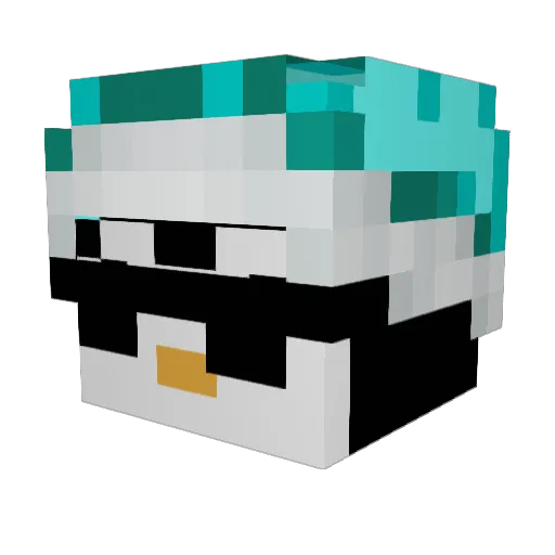 FannRA Minecraft avatar head, 3D render
