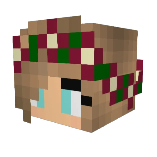 Fannisha Minecraft avatar head, 3D render
