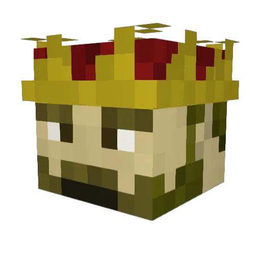 Fanout Minecraft avatar head, 3D render