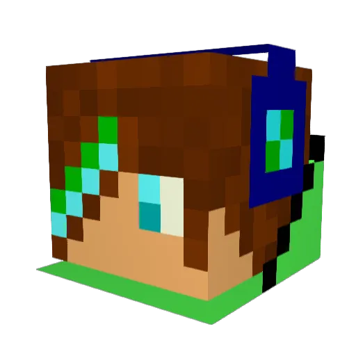 Fanptom Minecraft avatar head, 3D render