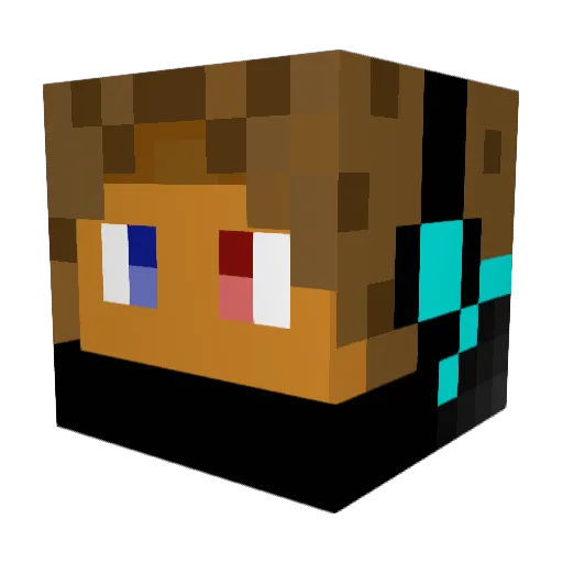 FansGaming Minecraft avatar head, 3D render