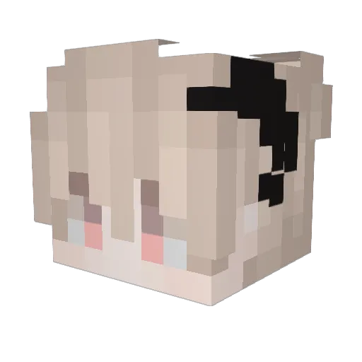 FansPo Minecraft avatar head, 3D render