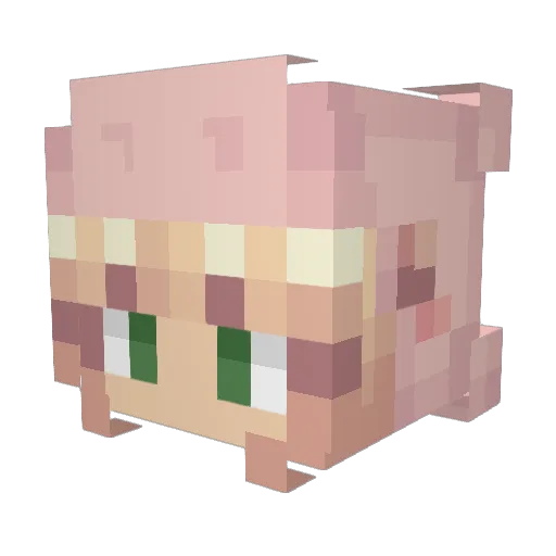 Fansans Minecraft avatar head, 3D render
