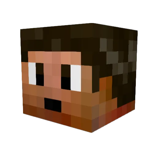 Fanseee Minecraft avatar head, 3D render
