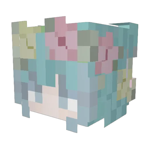 Fanshijie Minecraft avatar head, 3D render