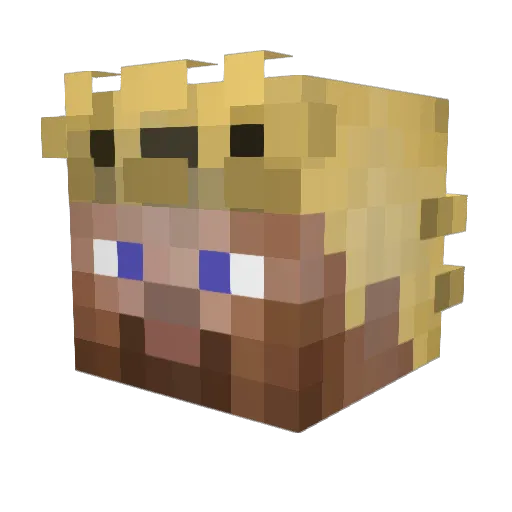 Fansongs Minecraft avatar head, 3D render