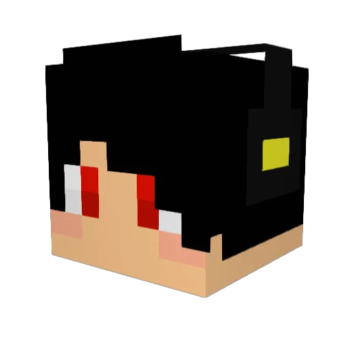 Fanta19 Minecraft avatar head, 3D render